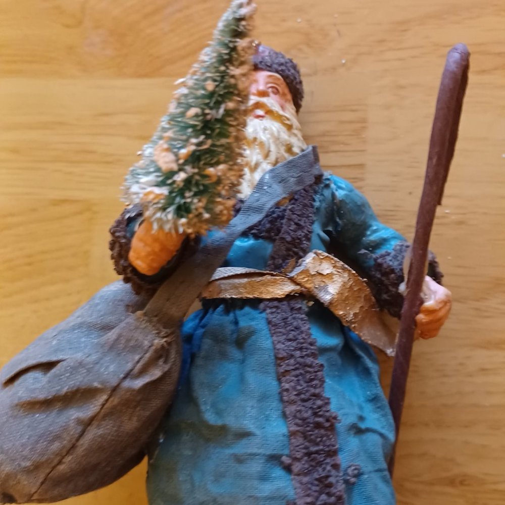 Vintage Paper Macha Santa Figurine Christmas Ornament Pre 1980's Made in R O C